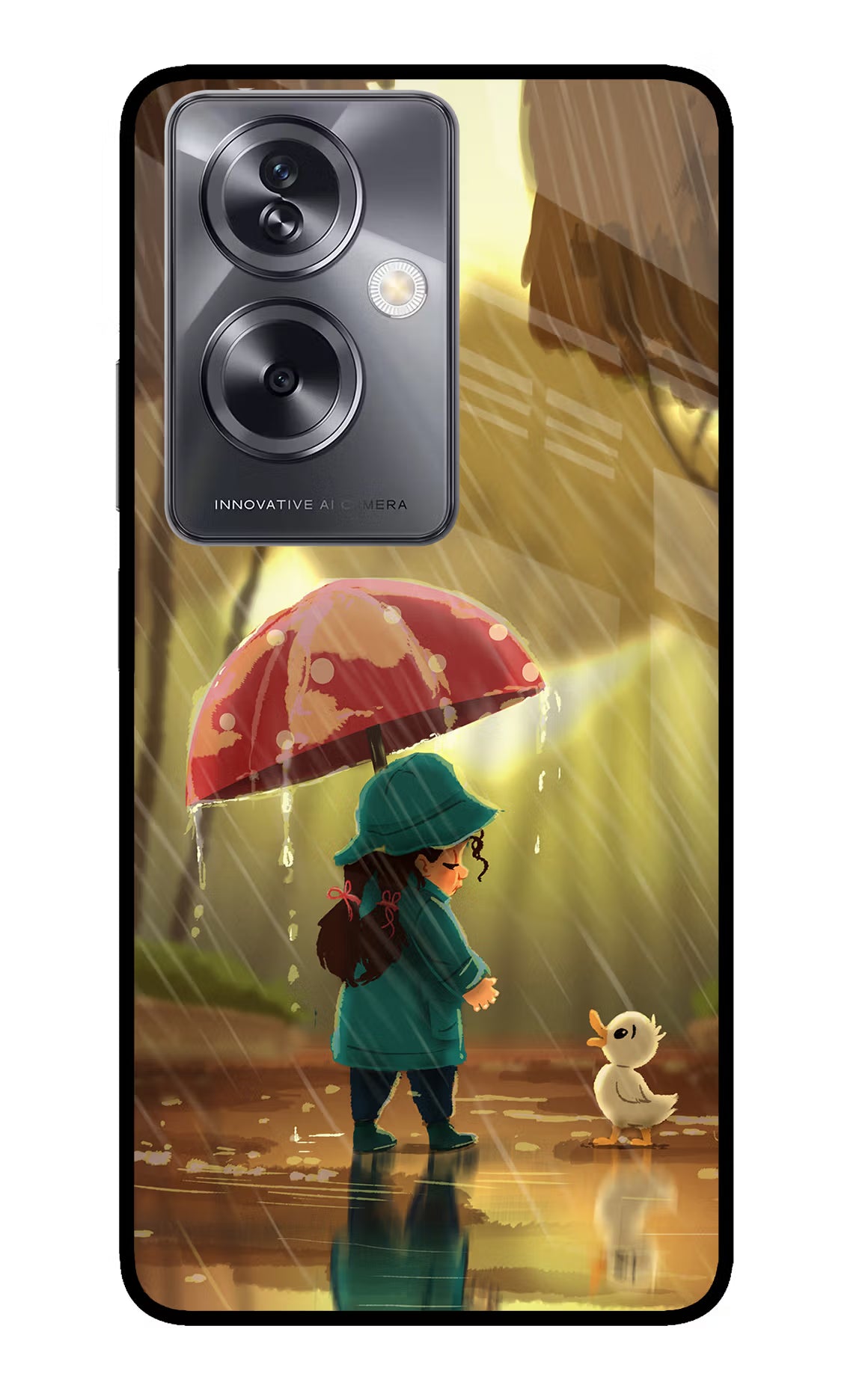 Rainy Day Oppo A79 5G Glass Case Back Cover by Casekaro