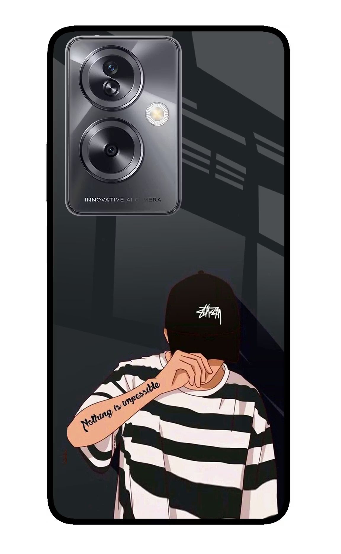Aesthetic Boy Oppo A79 5G Glass Case Back Cover by Casekaro