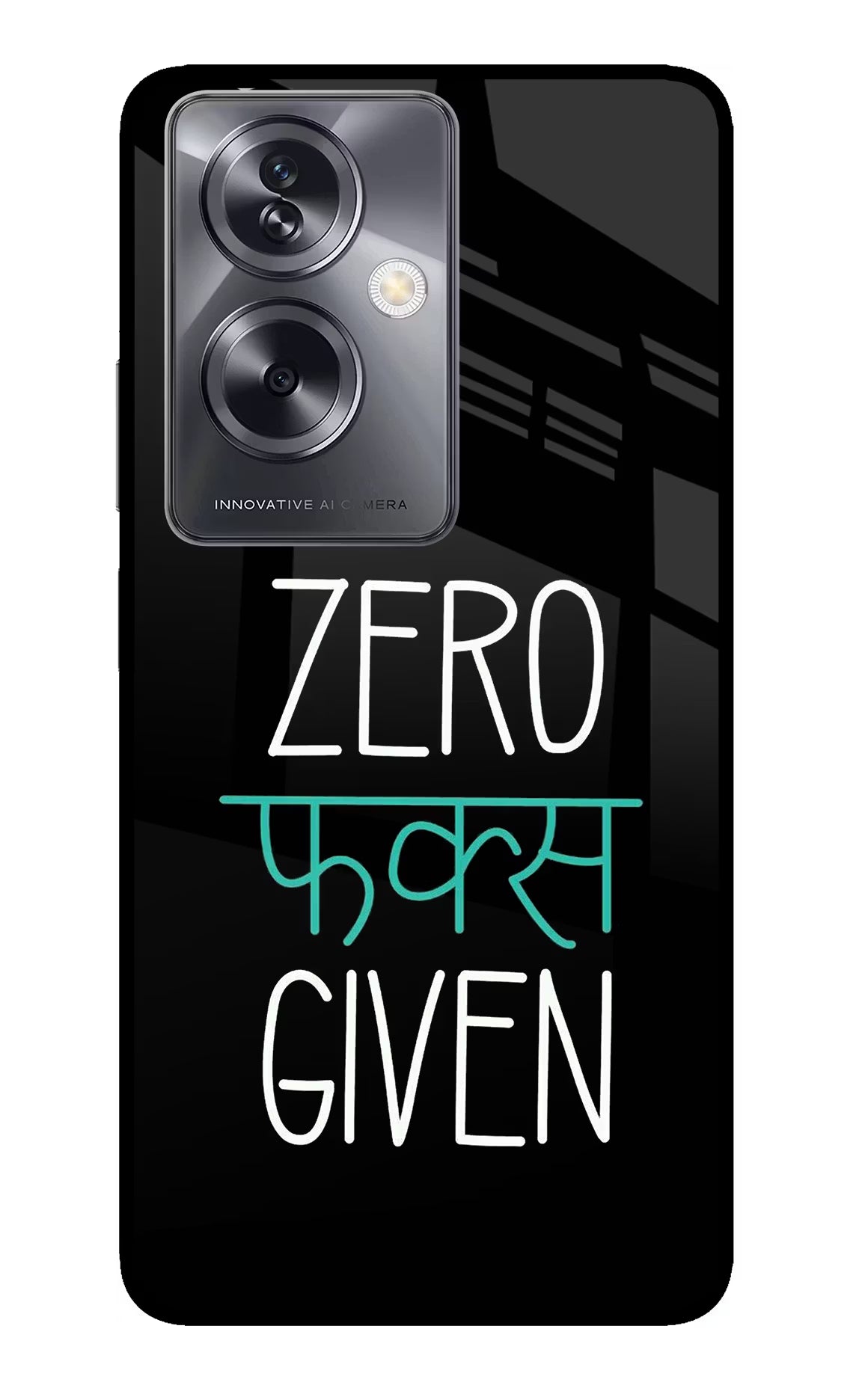 Zero Fucks Given Oppo A79 5G Glass Case Back Cover by Casekaro