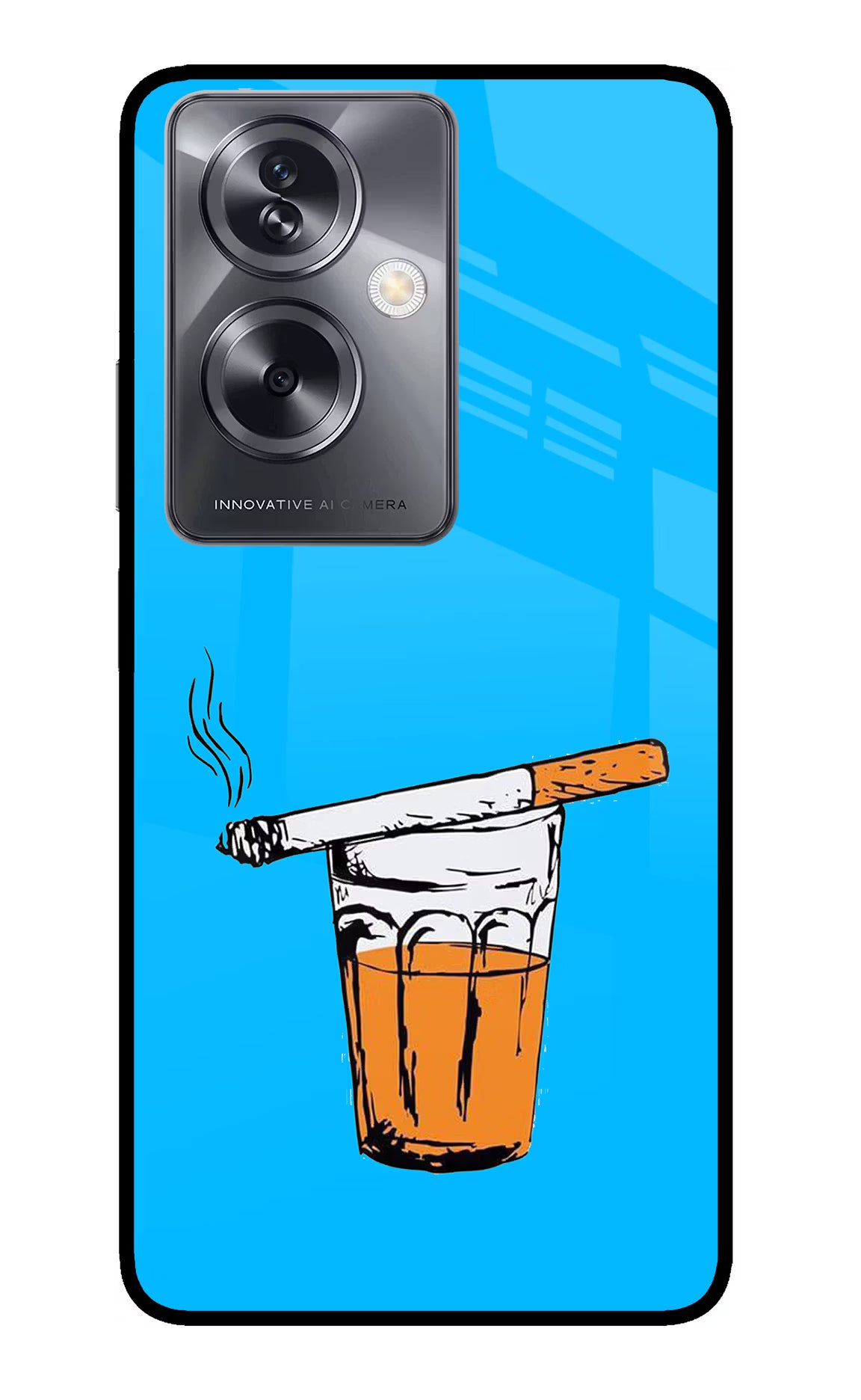 Chai Sutta Oppo A79 5G Glass Case Back Cover by Casekaro