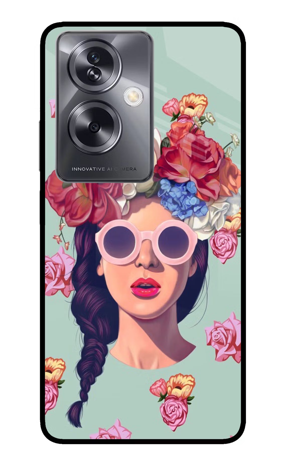 Pretty Girl Oppo A79 5G Glass Case Back Cover by Casekaro