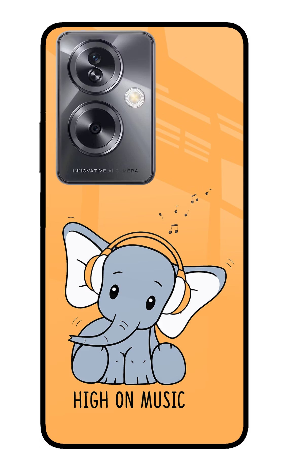 High On Music Oppo A79 5G Glass Case Back Cover by Casekaro