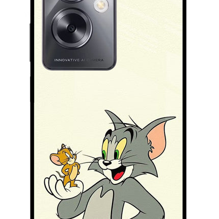 Tom & Jerry Oppo A79 5G Glass Case Back Cover by Casekaro