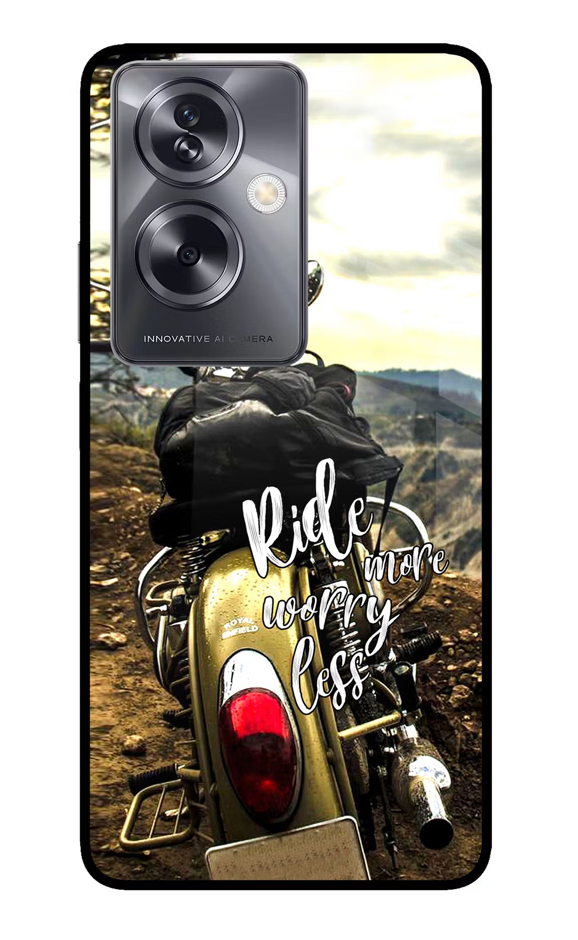 Ride More Worry Less Oppo A79 5G Glass Case