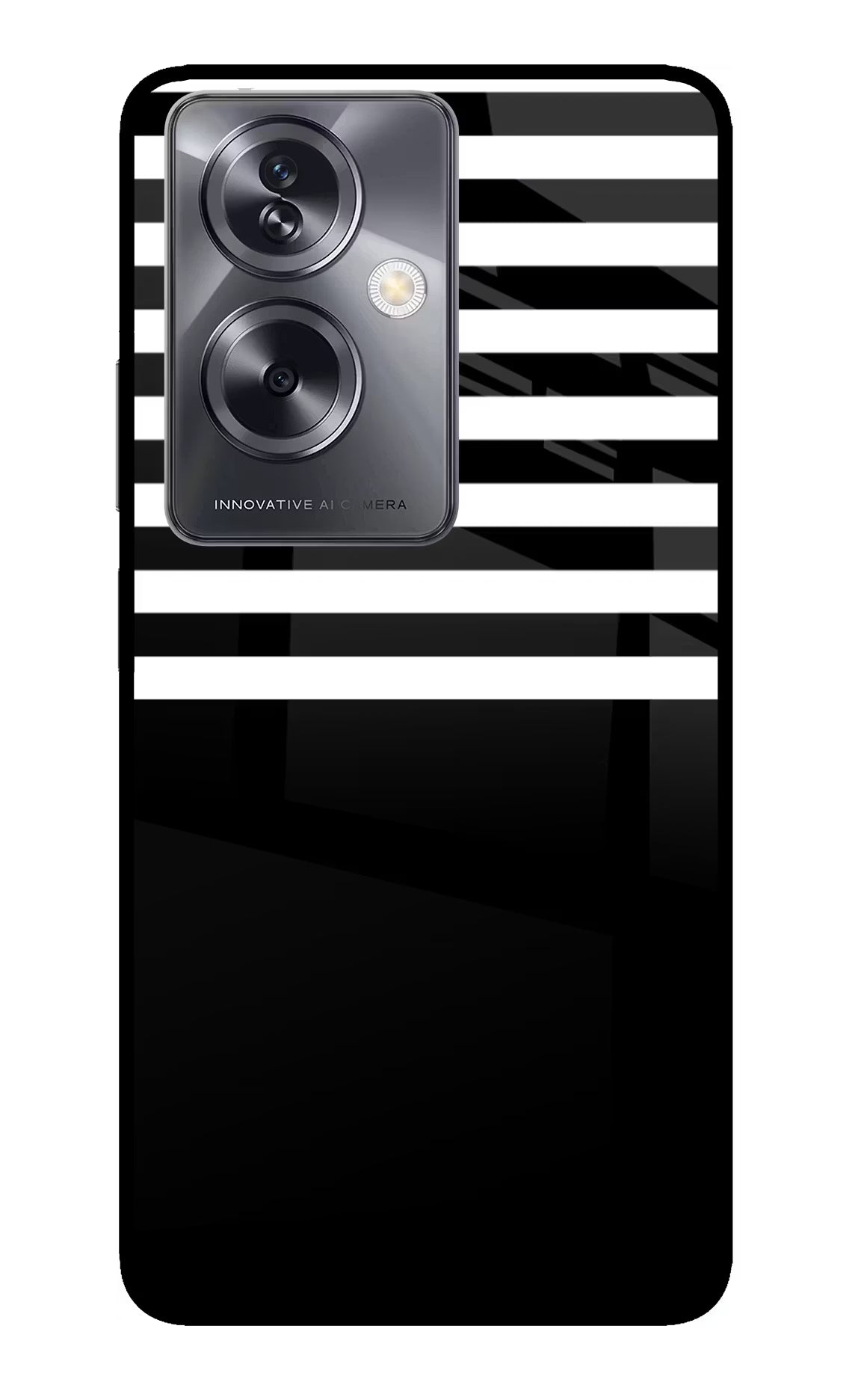 Black and White Print Oppo A79 5G Glass Case