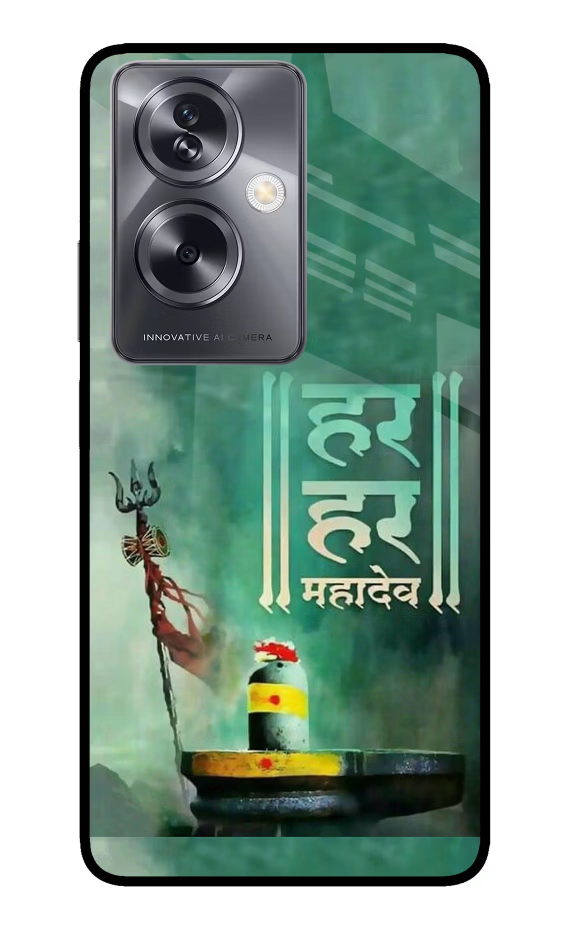 Har Har Mahadev Shivling Oppo A79 5G Glass Case Back Cover by Casekaro
