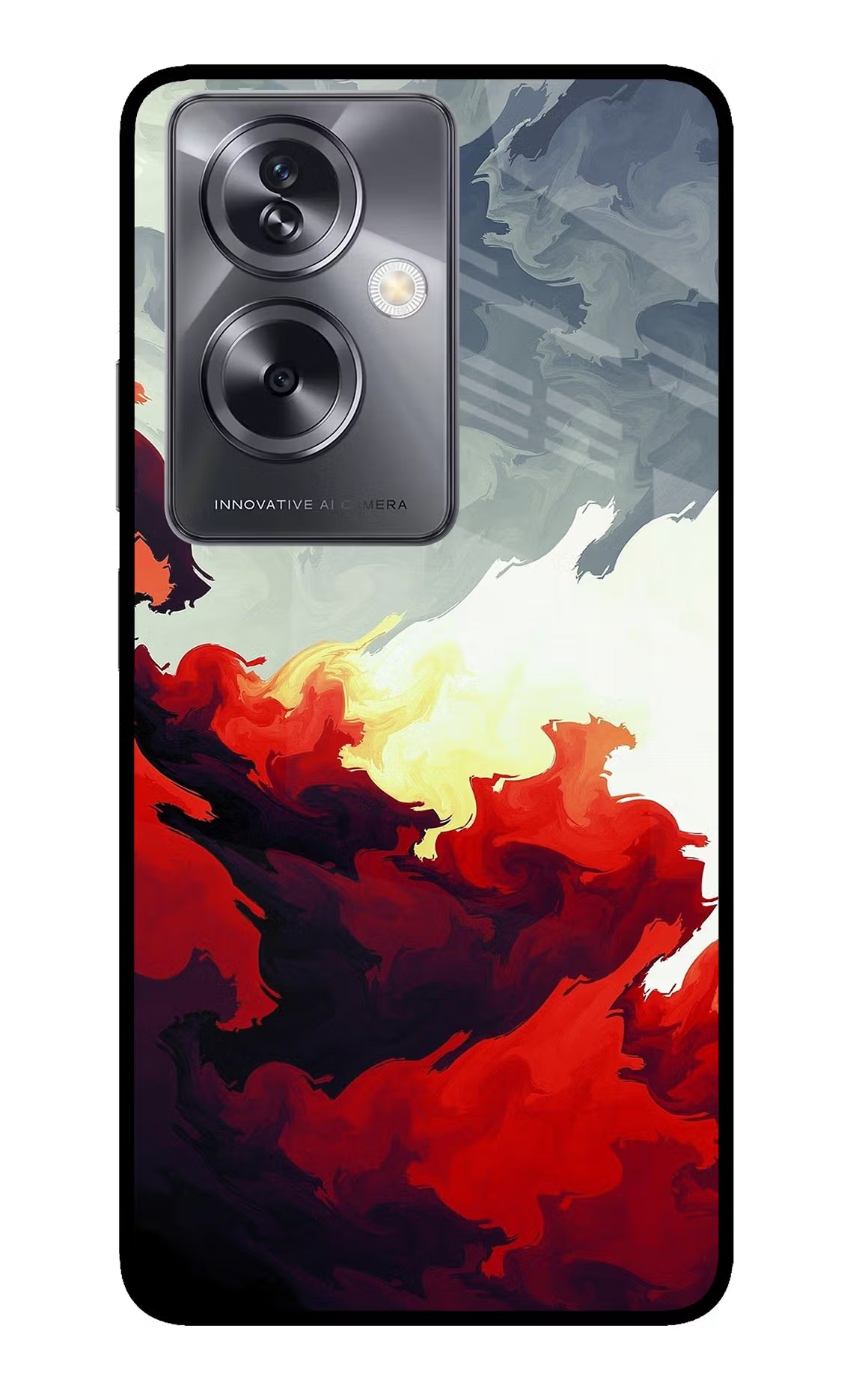 Fire Cloud Oppo A79 5G Glass Case Back Cover by Casekaro