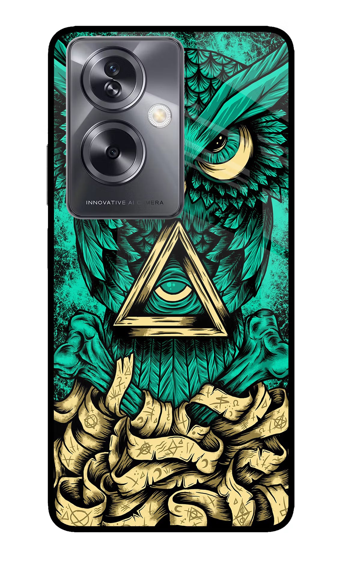 Green Owl Oppo A79 5G Glass Case