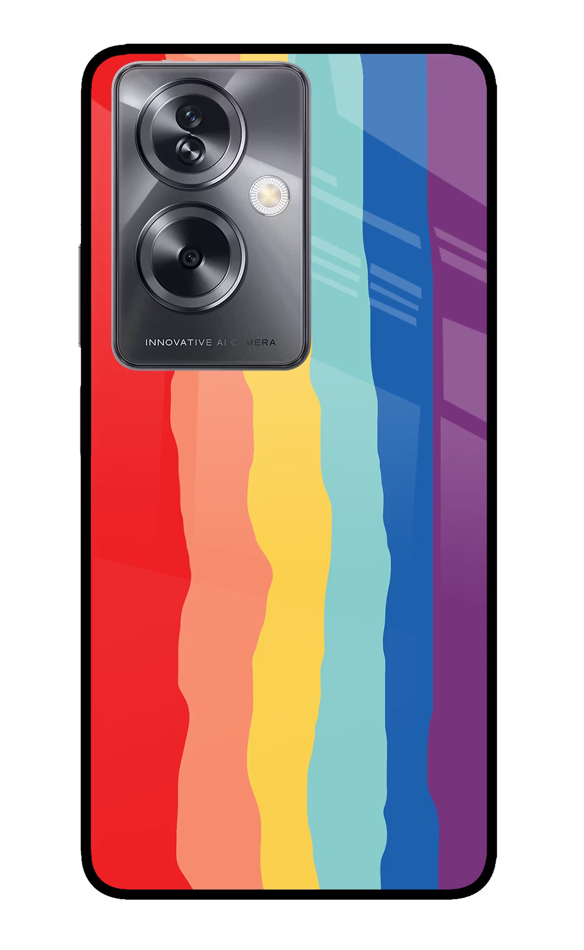 Rainbow Oppo A79 5G Glass Case Back Cover by Casekaro