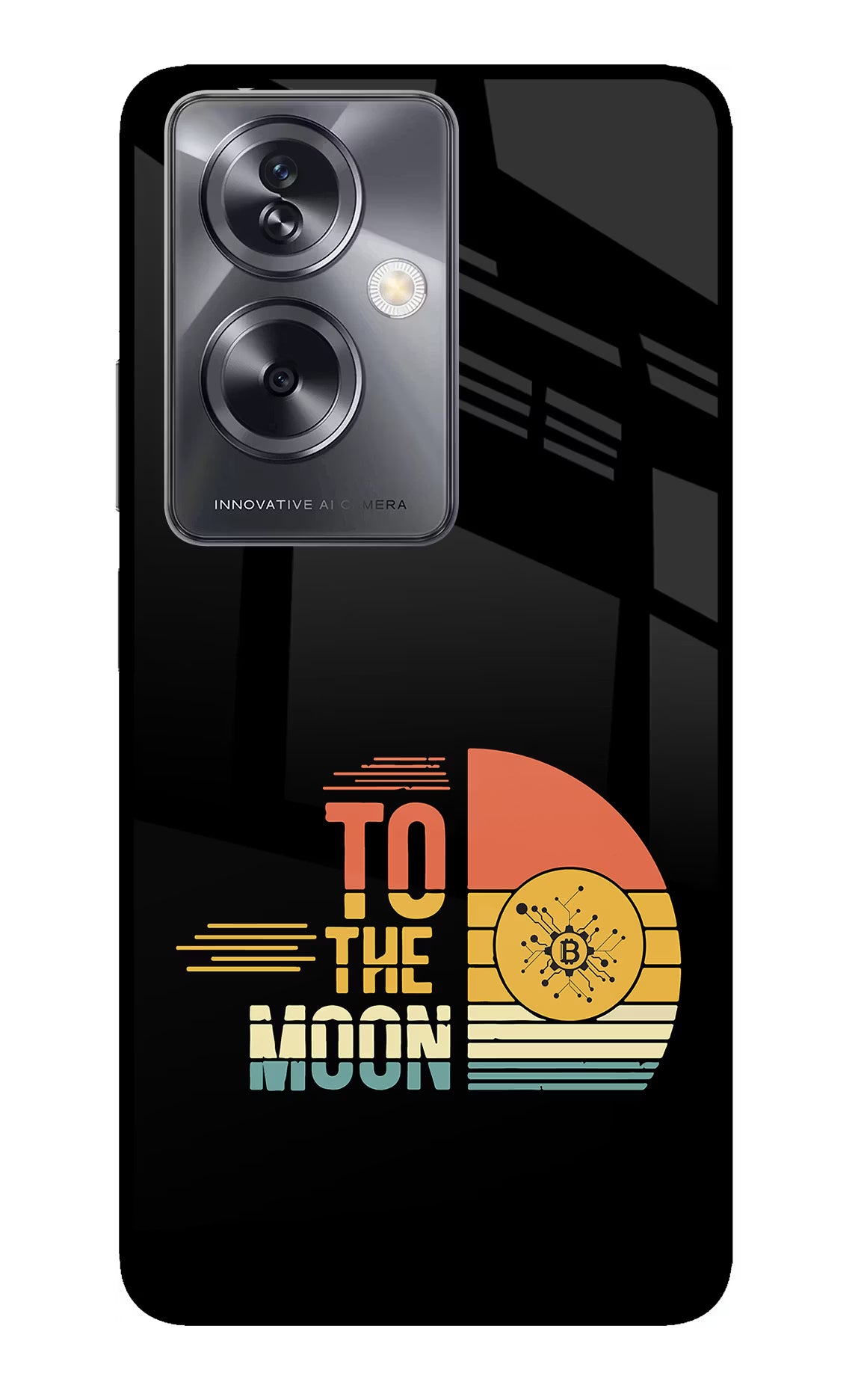To the Moon Oppo A79 5G Glass Case Back Cover by Casekaro