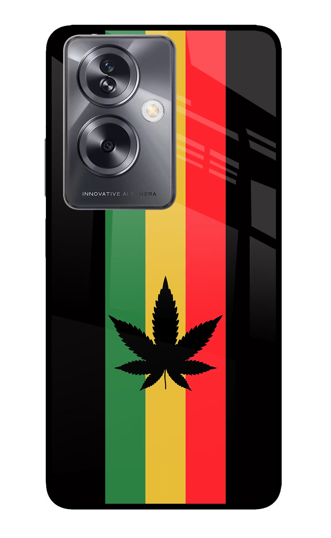 Weed Flag Oppo A79 5G Glass Case Back Cover by Casekaro