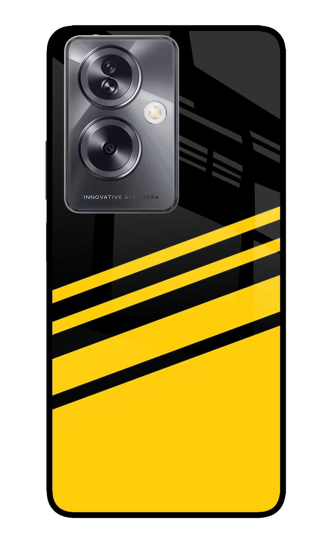 Yellow Shades Oppo A79 5G Glass Case Back Cover by Casekaro