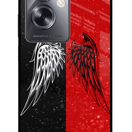 Wings Oppo A79 5G Glass Case Back Cover by Casekaro