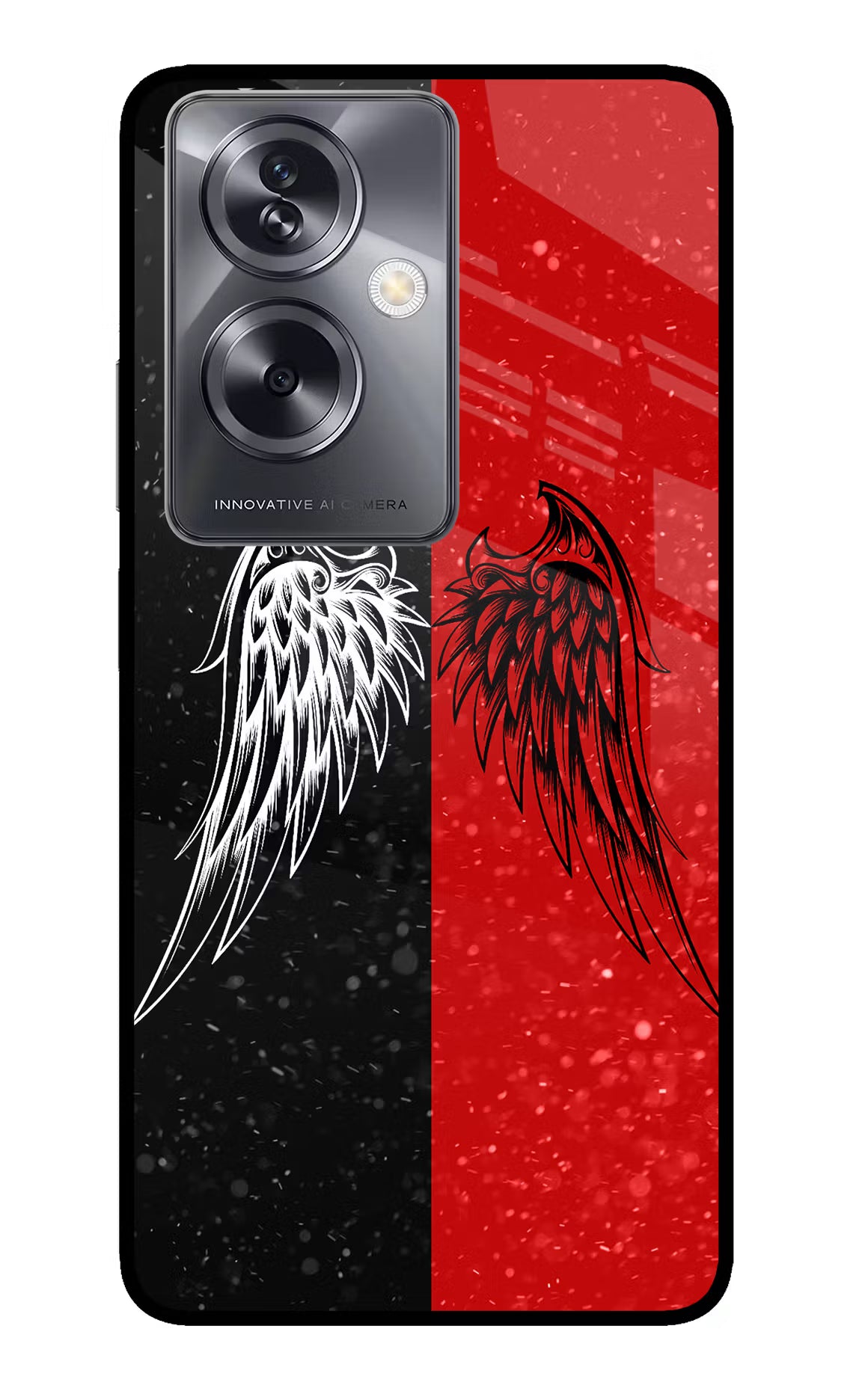 Wings Oppo A79 5G Glass Case Back Cover by Casekaro
