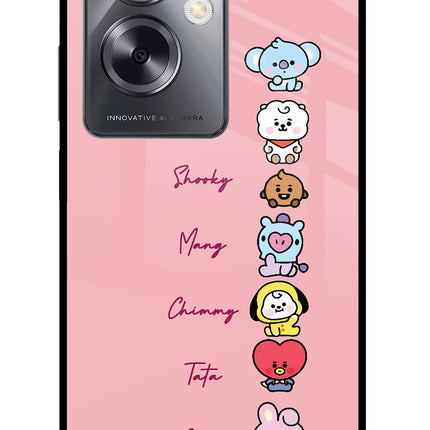 BTS names Oppo A79 5G Glass Case Back Cover by Casekaro