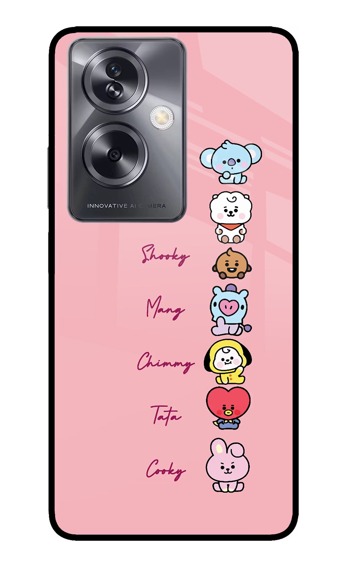 BTS names Oppo A79 5G Glass Case Back Cover by Casekaro