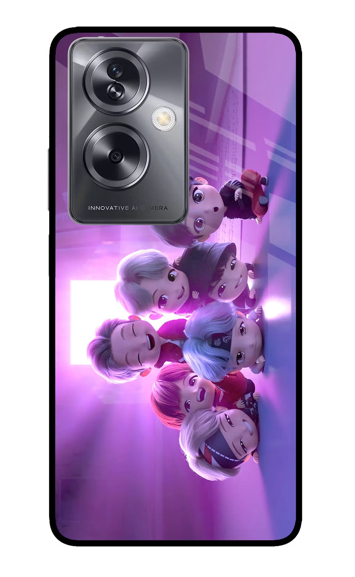 BTS Chibi Oppo A79 5G Glass Case Back Cover by Casekaro