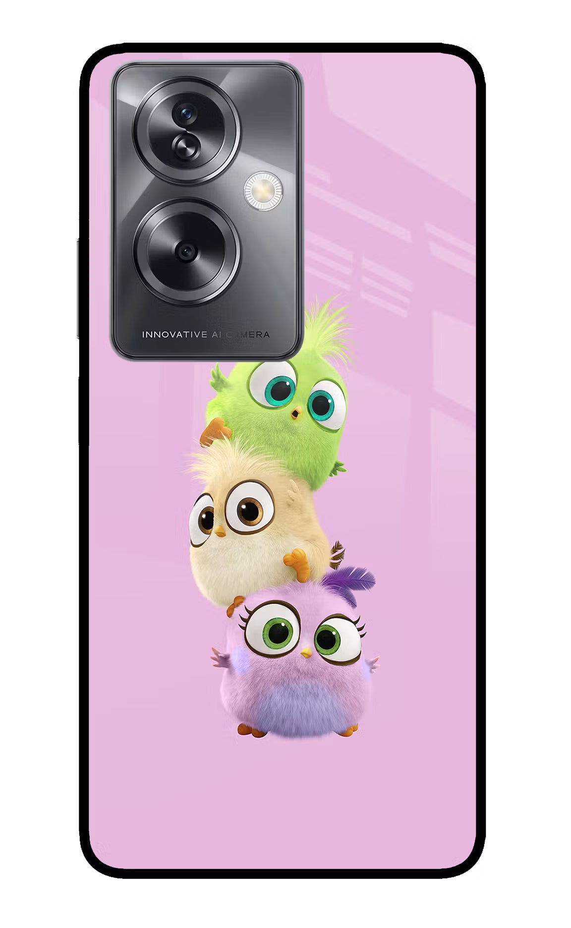 Cute Little Birds Oppo A79 5G Glass Case Back Cover by Casekaro