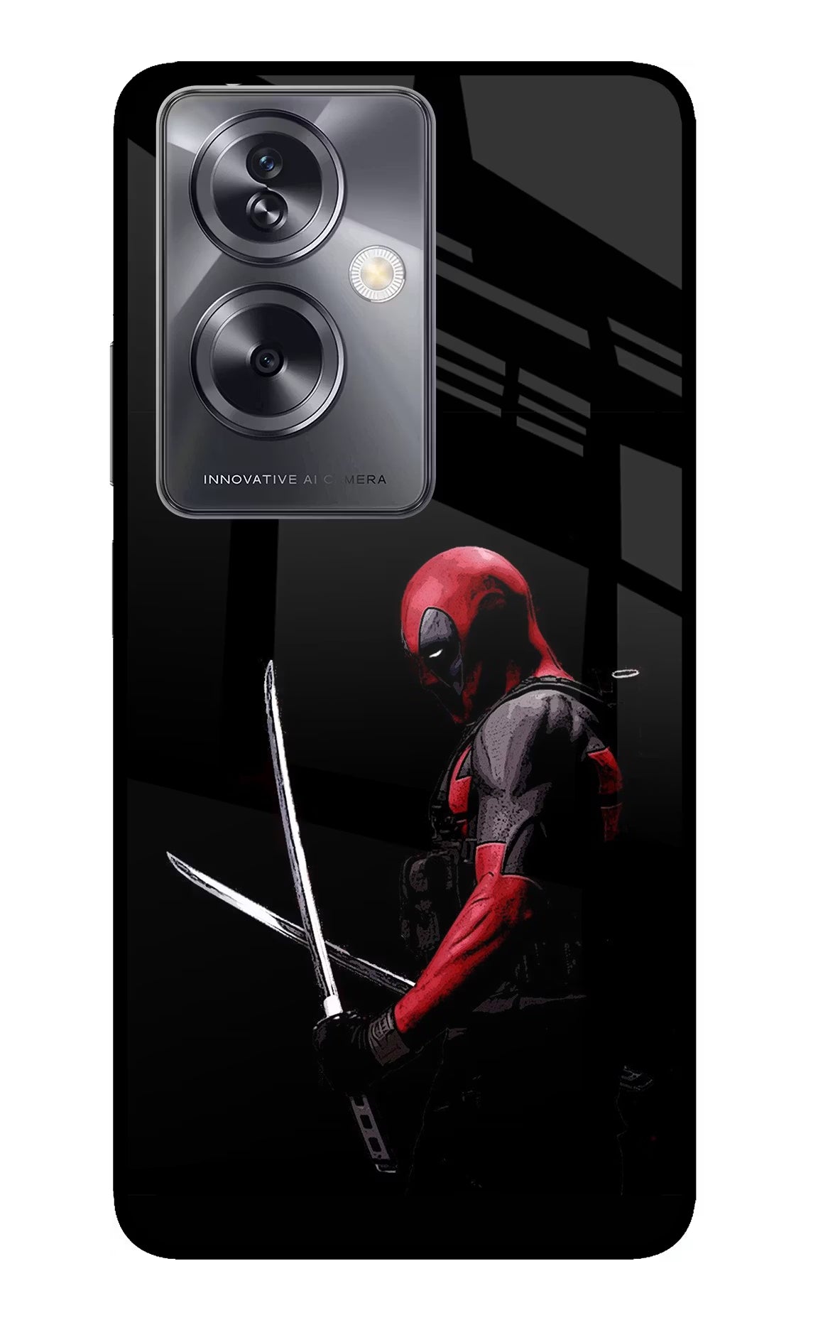 Deadpool Oppo A79 5G Glass Case Back Cover by Casekaro