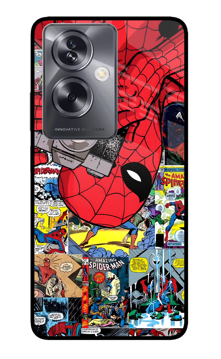 Spider Man Oppo A79 5G Back Cover, Glass case