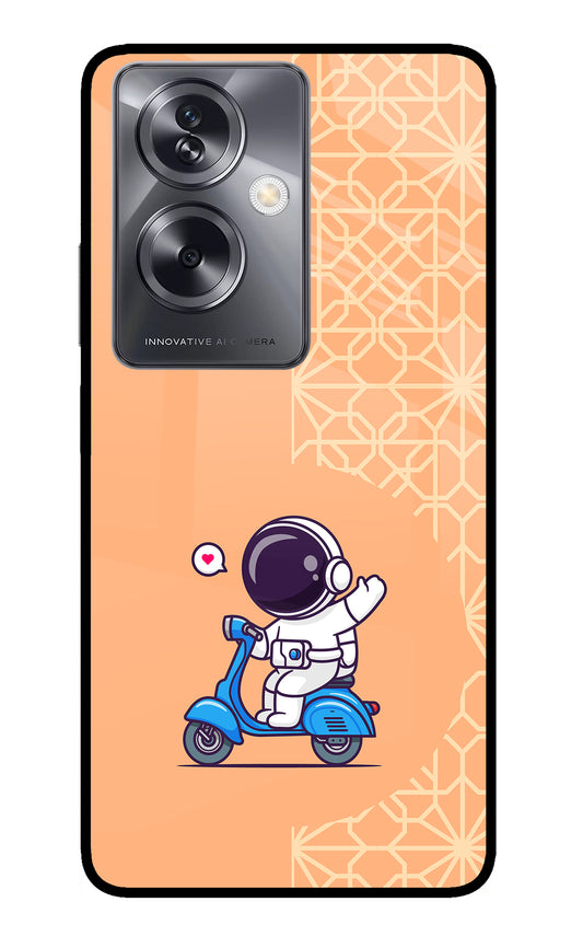 Cute Astronaut Riding Oppo A79 5G Glass Case