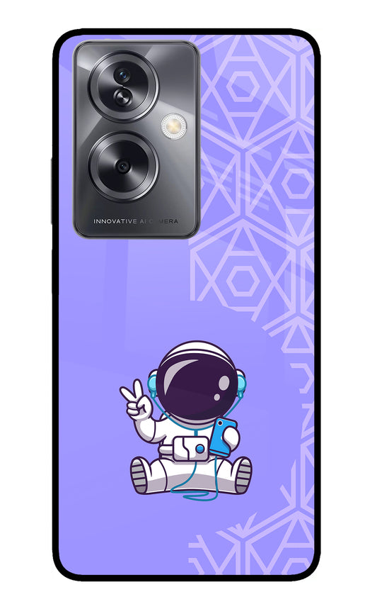 Cute Astronaut Chilling Oppo A79 5G Glass Case