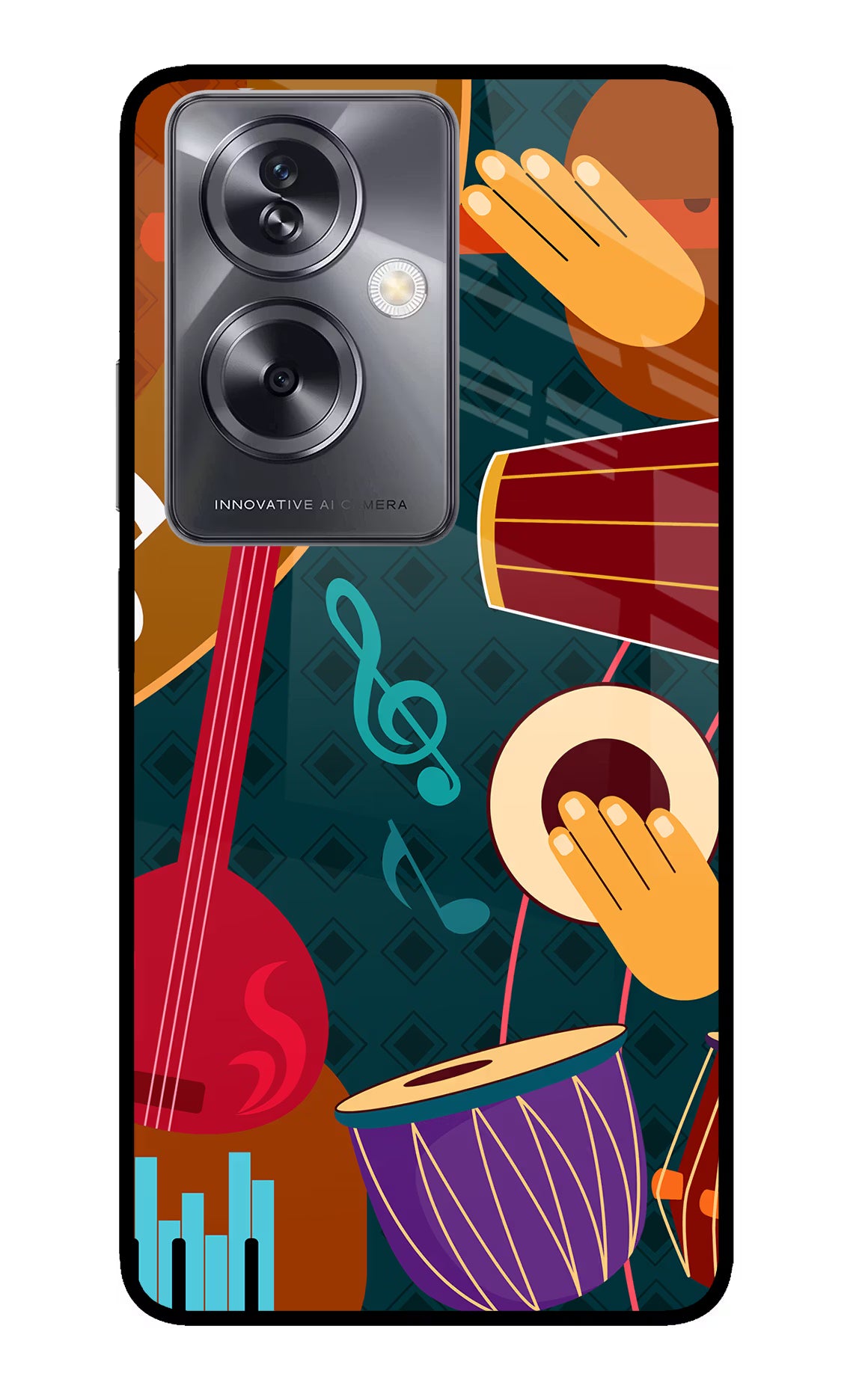 Music Instrument Oppo A79 5G Glass Case Back Cover by Casekaro