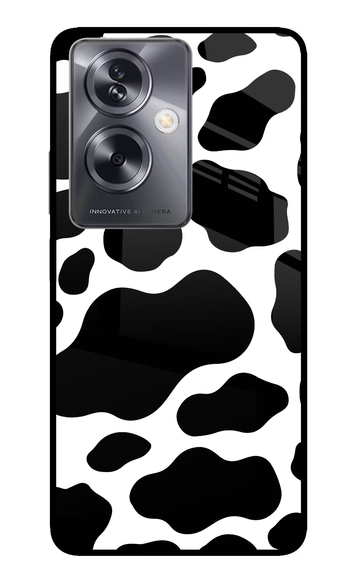 Cow Spots Oppo A79 5G Glass Case Back Cover by Casekaro