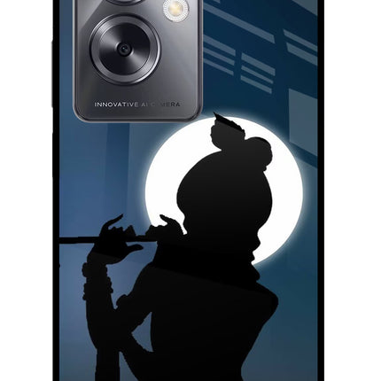 Shri Krishna Silhouette Oppo A79 5G Glass Case Back Cover by Casekaro