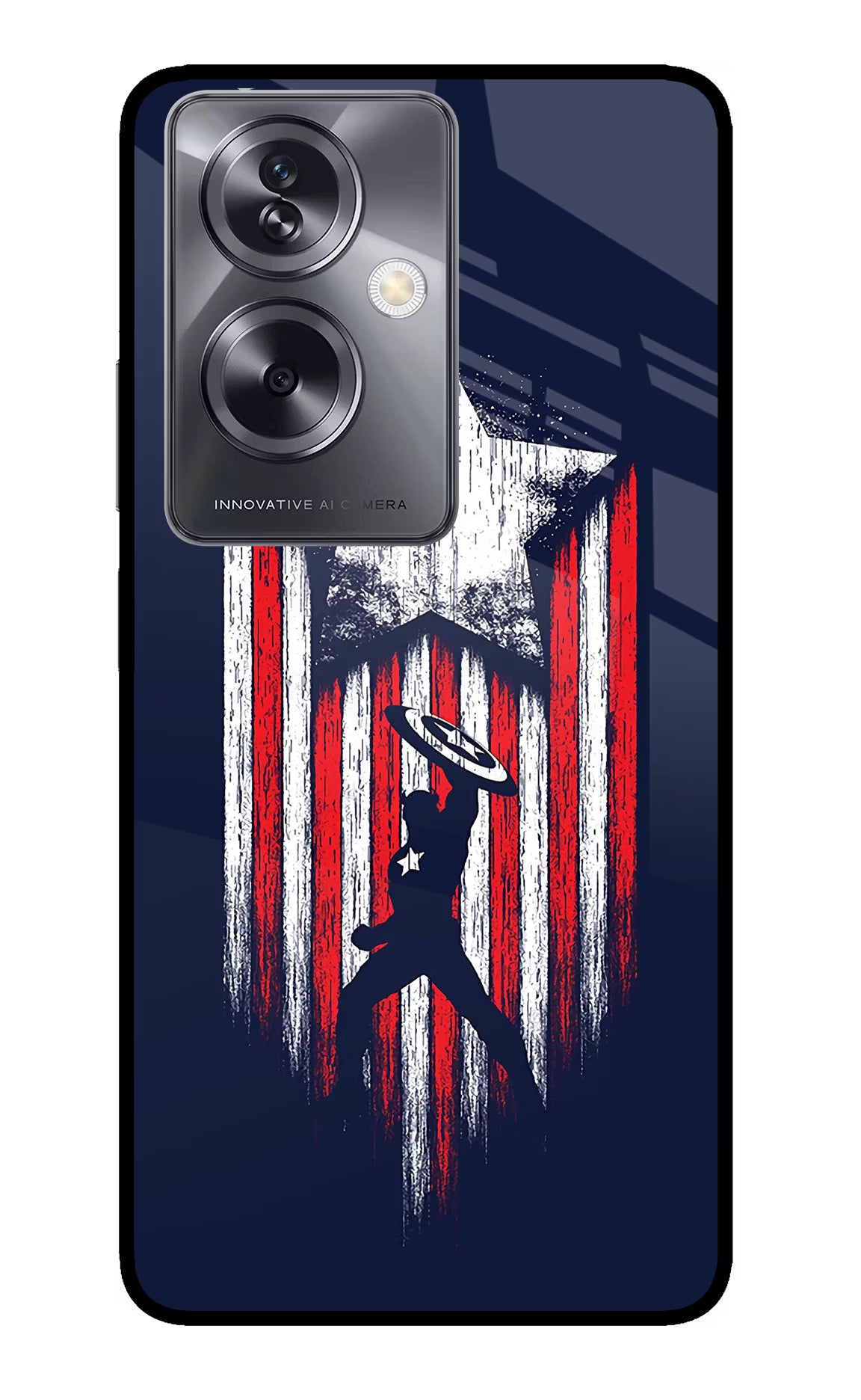 Captain America Marvel Art Oppo A79 5G Glass Case