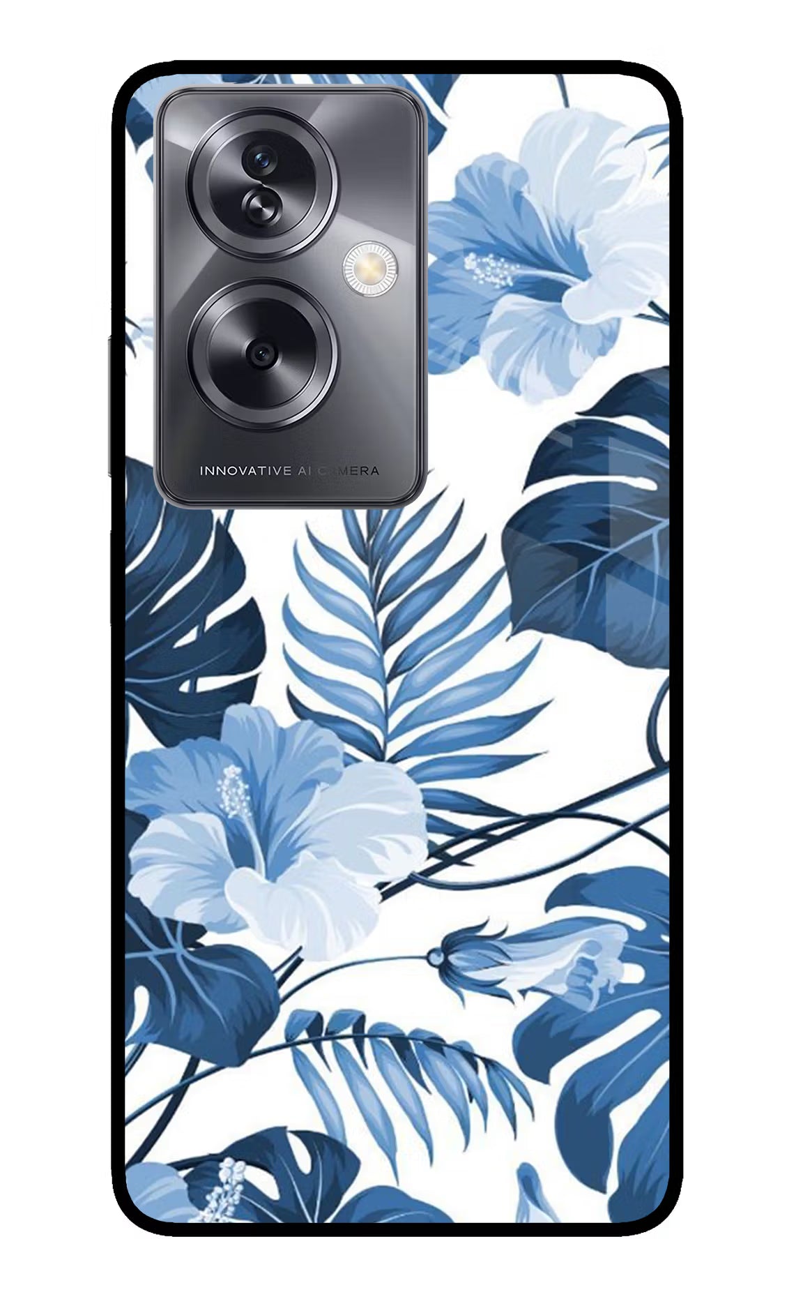 Fabric Art Oppo A79 5G Glass Case Back Cover by Casekaro