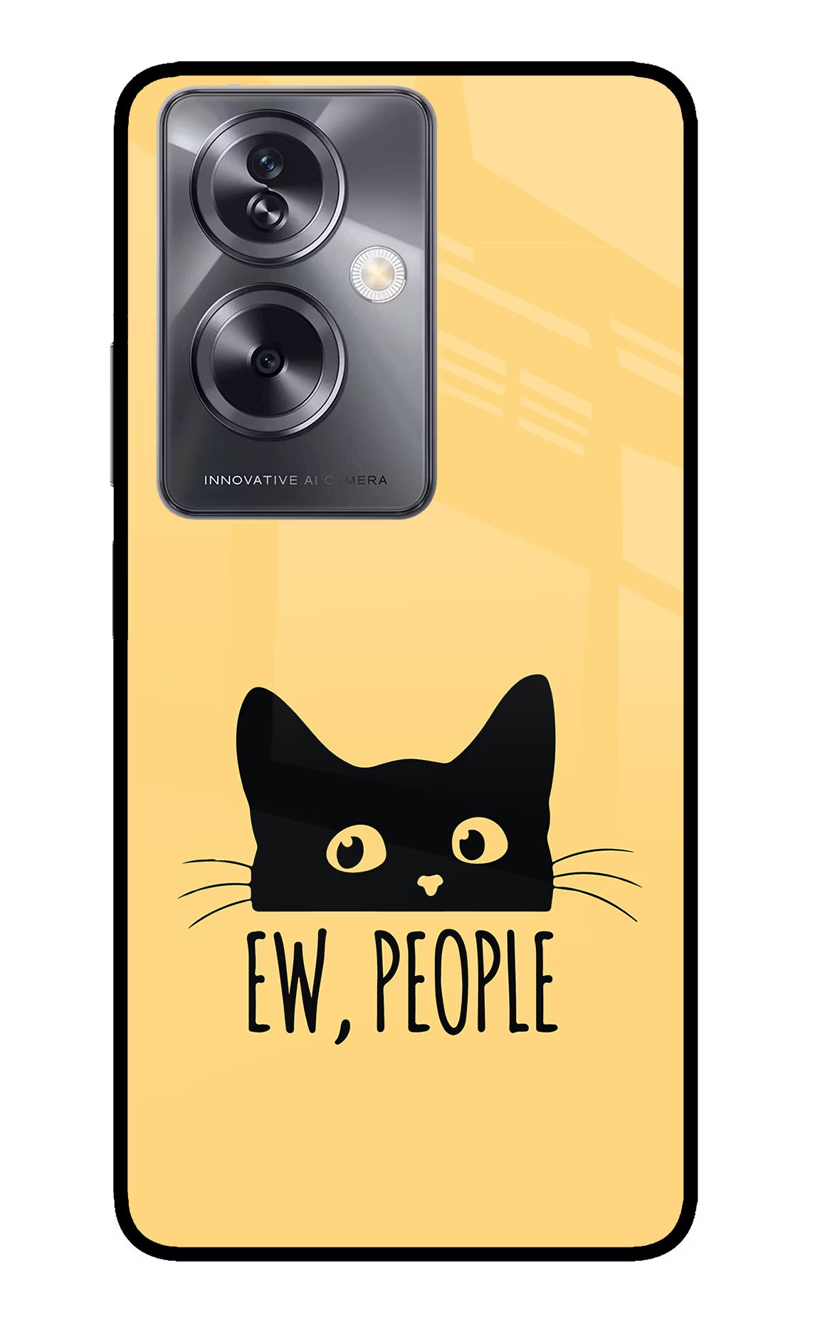 Ew People Catitude Oppo A79 5G Glass Case Back Cover by Casekaro