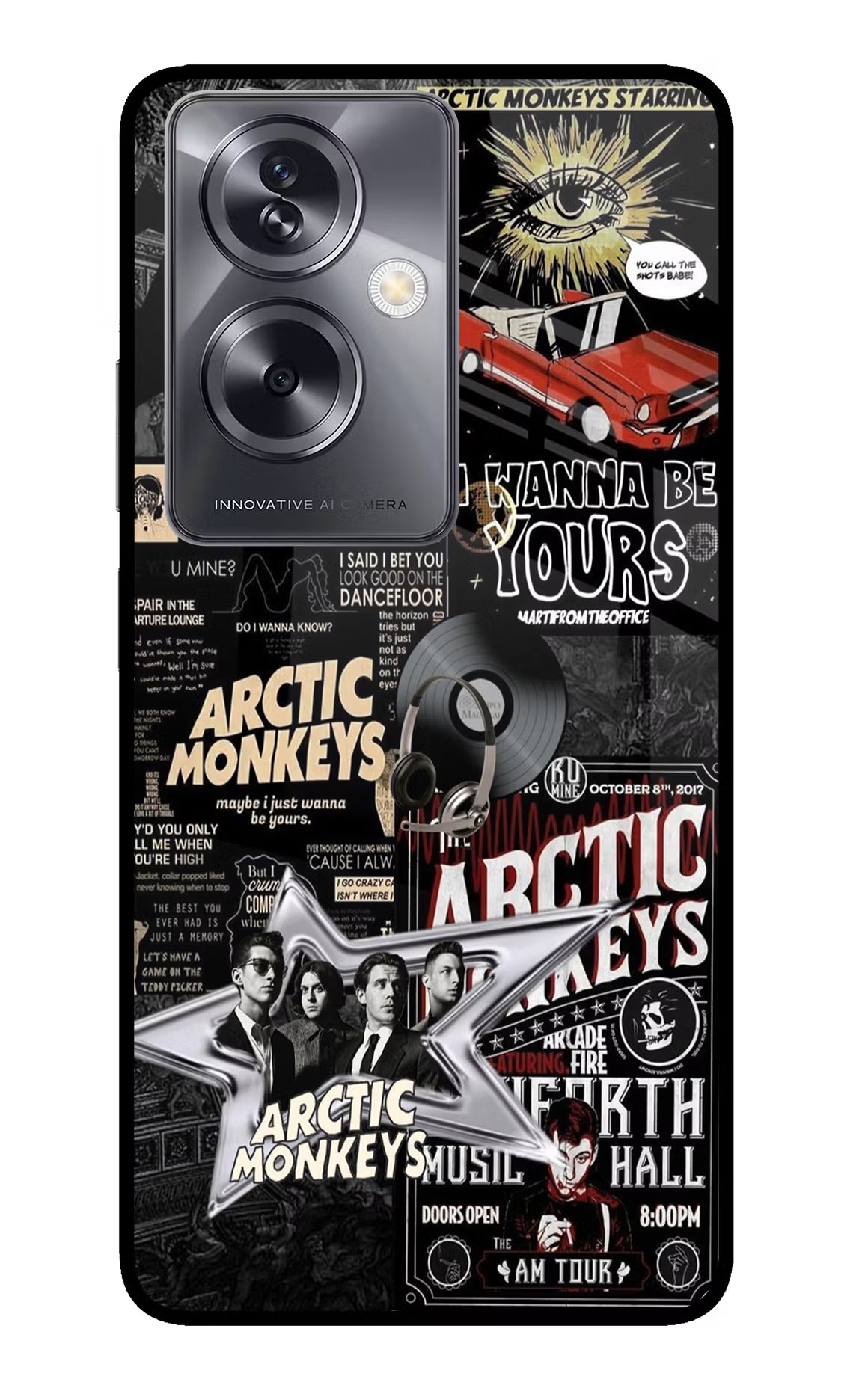 Arctic Monkeys Oppo A79 5G Glass Case Back Cover by Casekaro