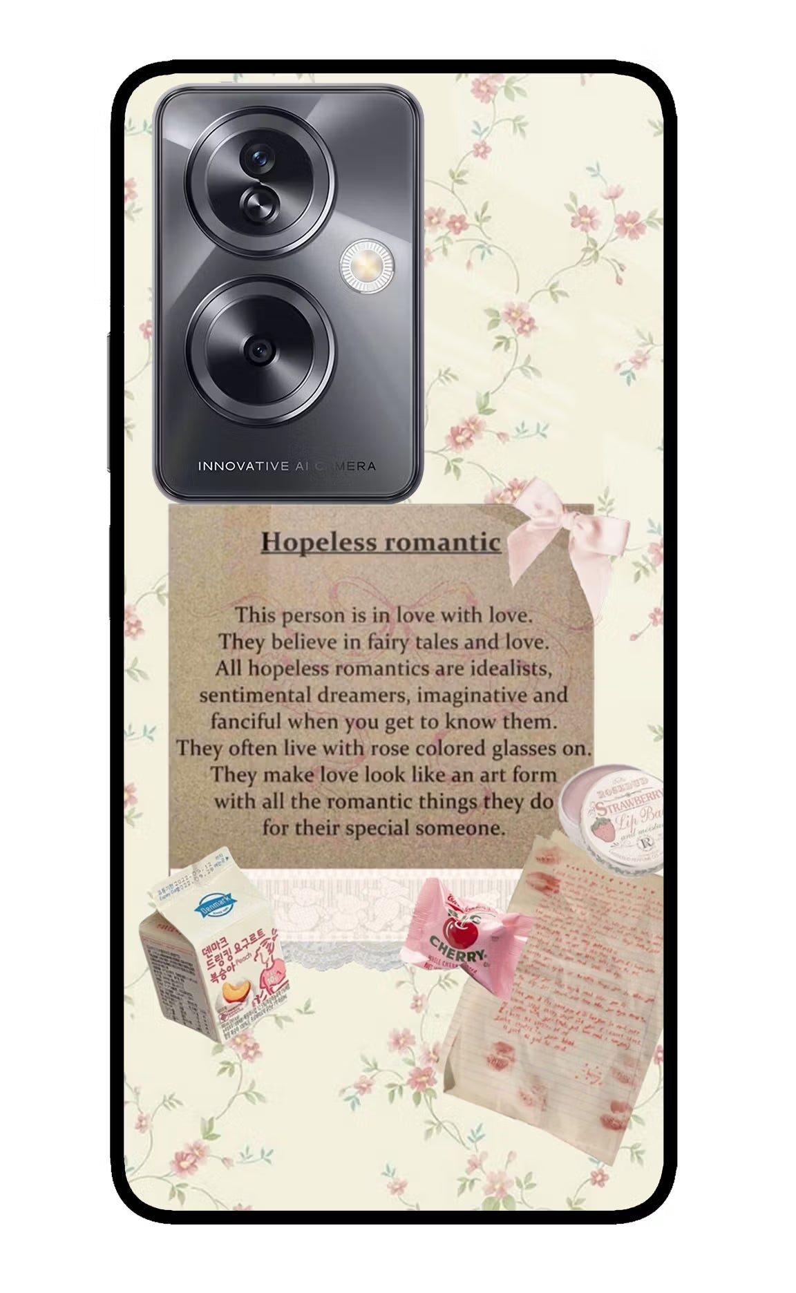Hopeless Romantic Oppo A79 5G Glass Case Back Cover by Casekaro