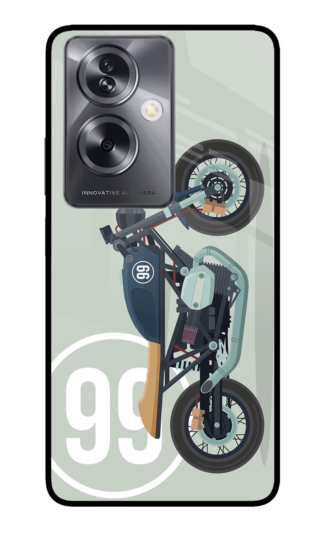 Classic Cafe Racer 99 Oppo A79 5G Glass Case Back Cover by Casekaro
