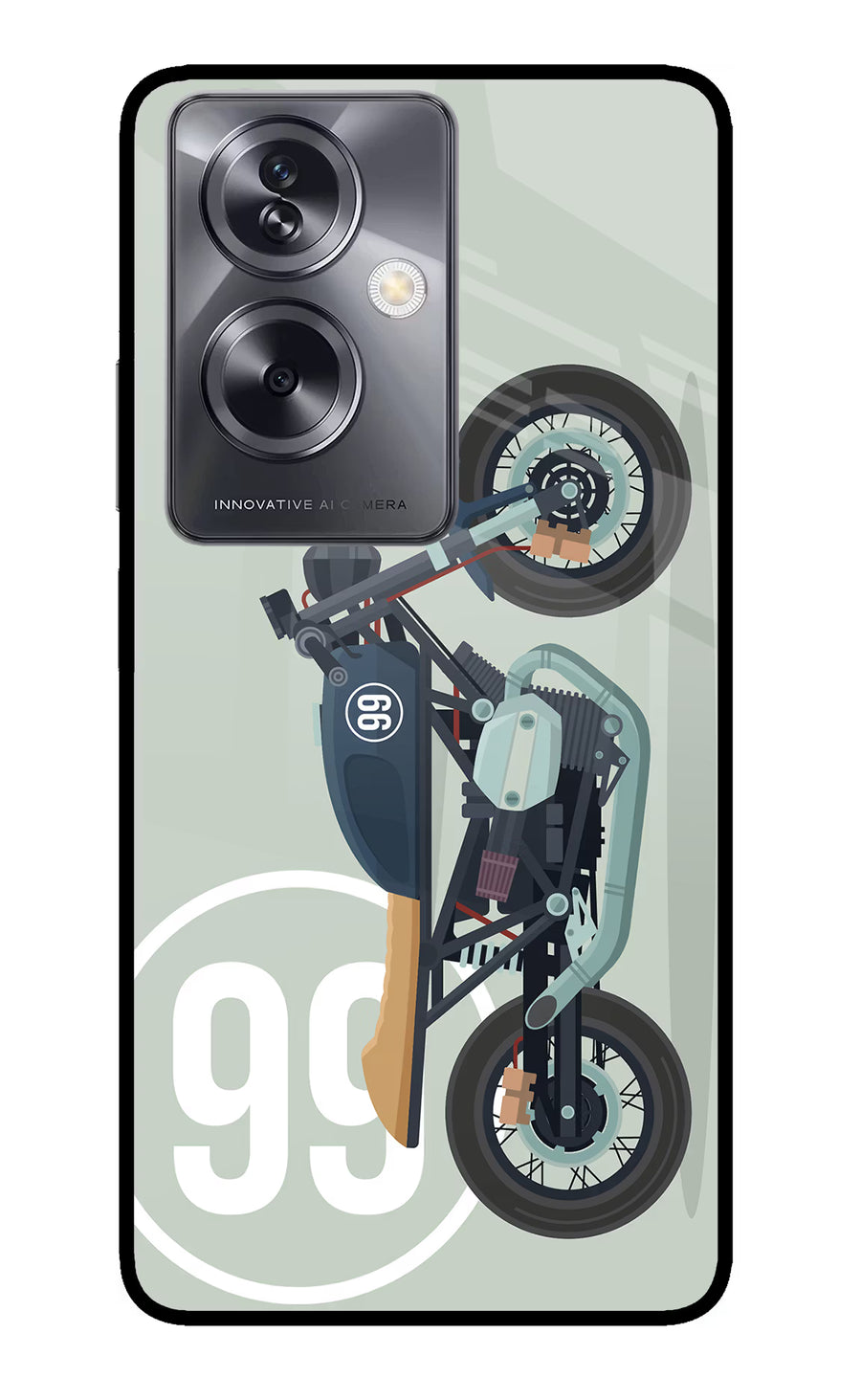 Classic Cafe Racer 99 Oppo A79 5G Back Cover, Glass case