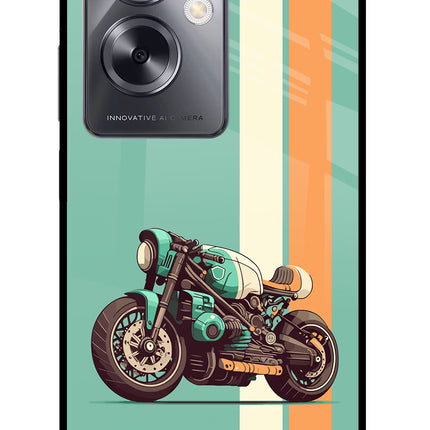Striped Moto Drift Oppo A79 5G Glass Case