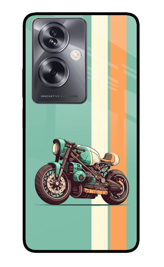 Striped Moto Drift Oppo A79 5G Glass Case