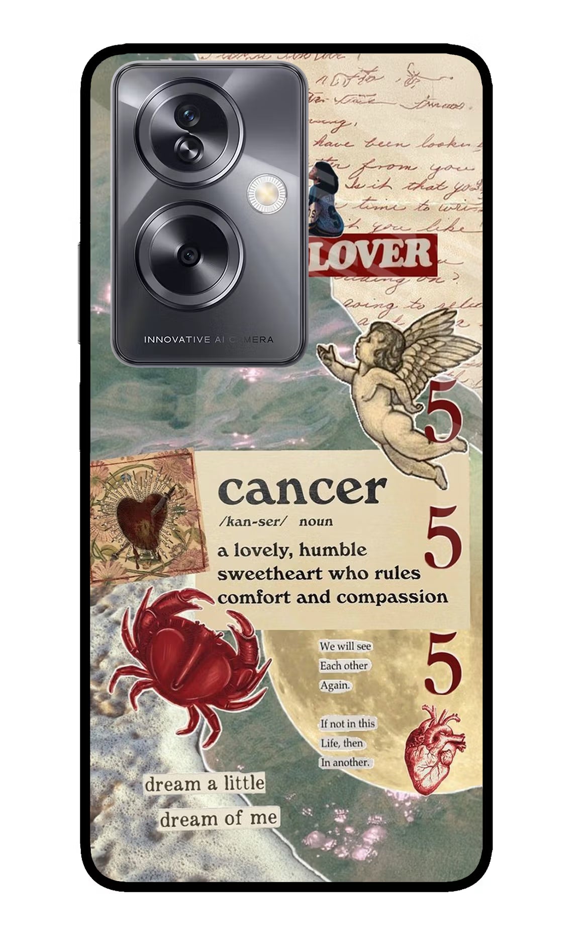 Cancer Zodiac Oppo A79 5G Glass Case Back Cover by Casekaro