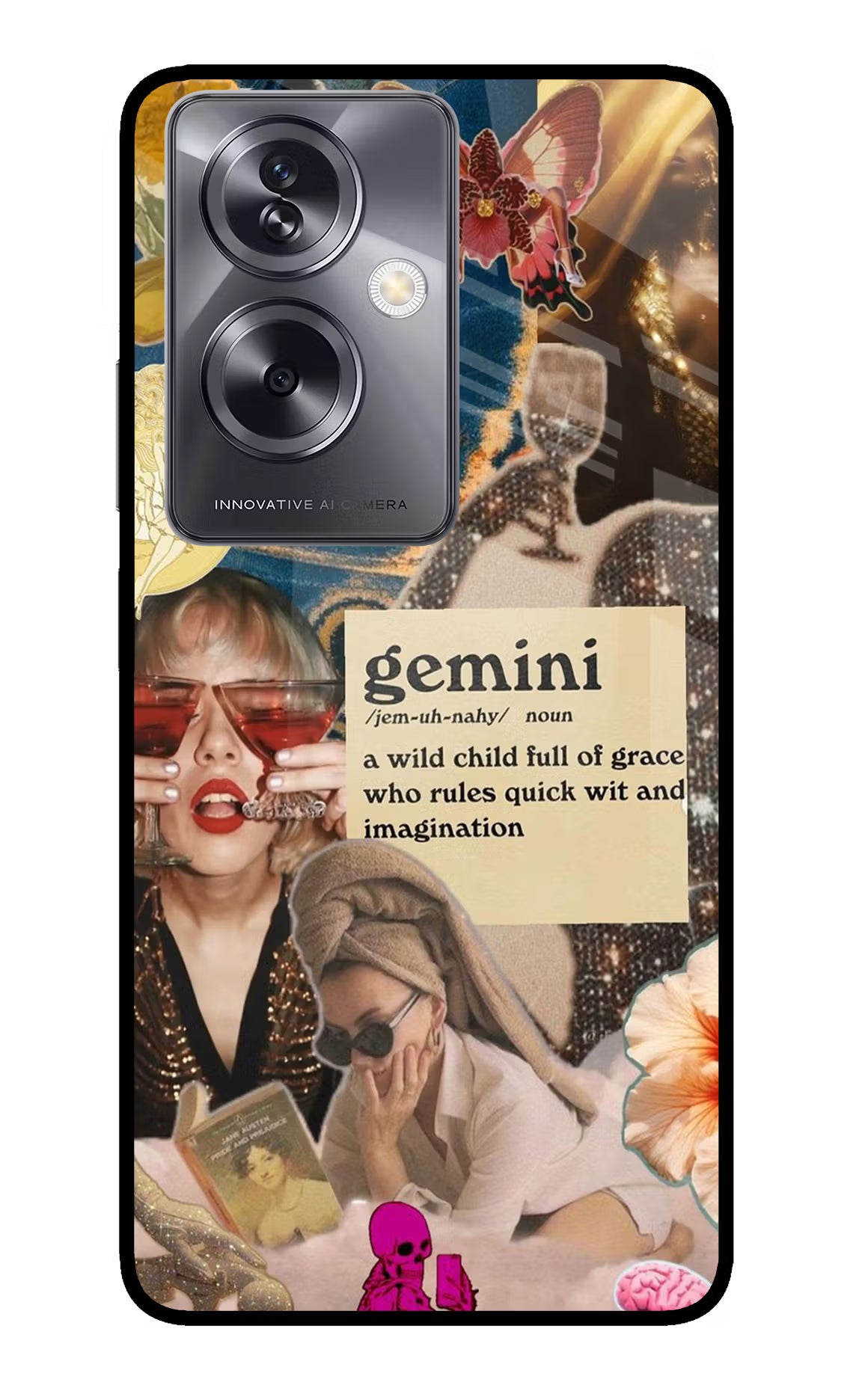 Gemini Zodiac Oppo A79 5G Glass Case Back Cover by Casekaro