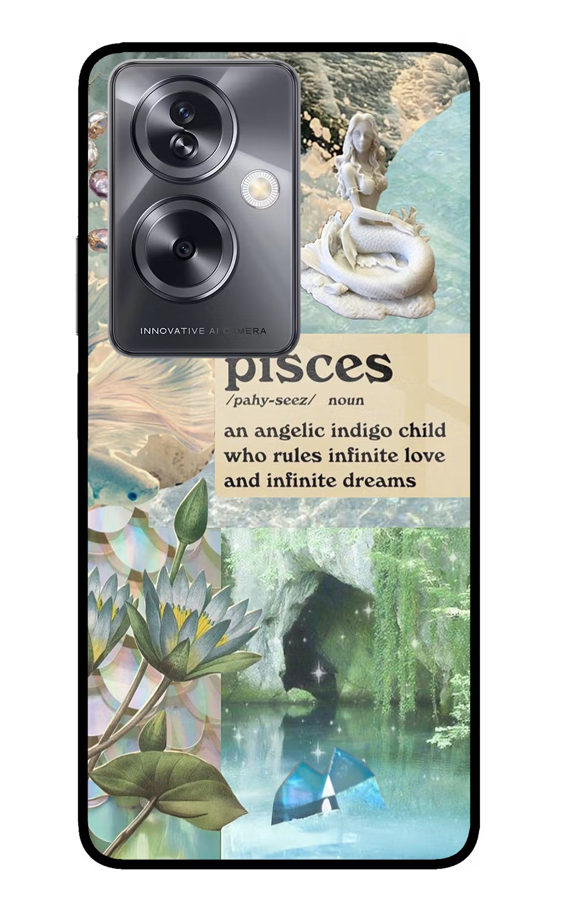 Pisces Zodiac Oppo A79 5G Glass Case Back Cover by Casekaro