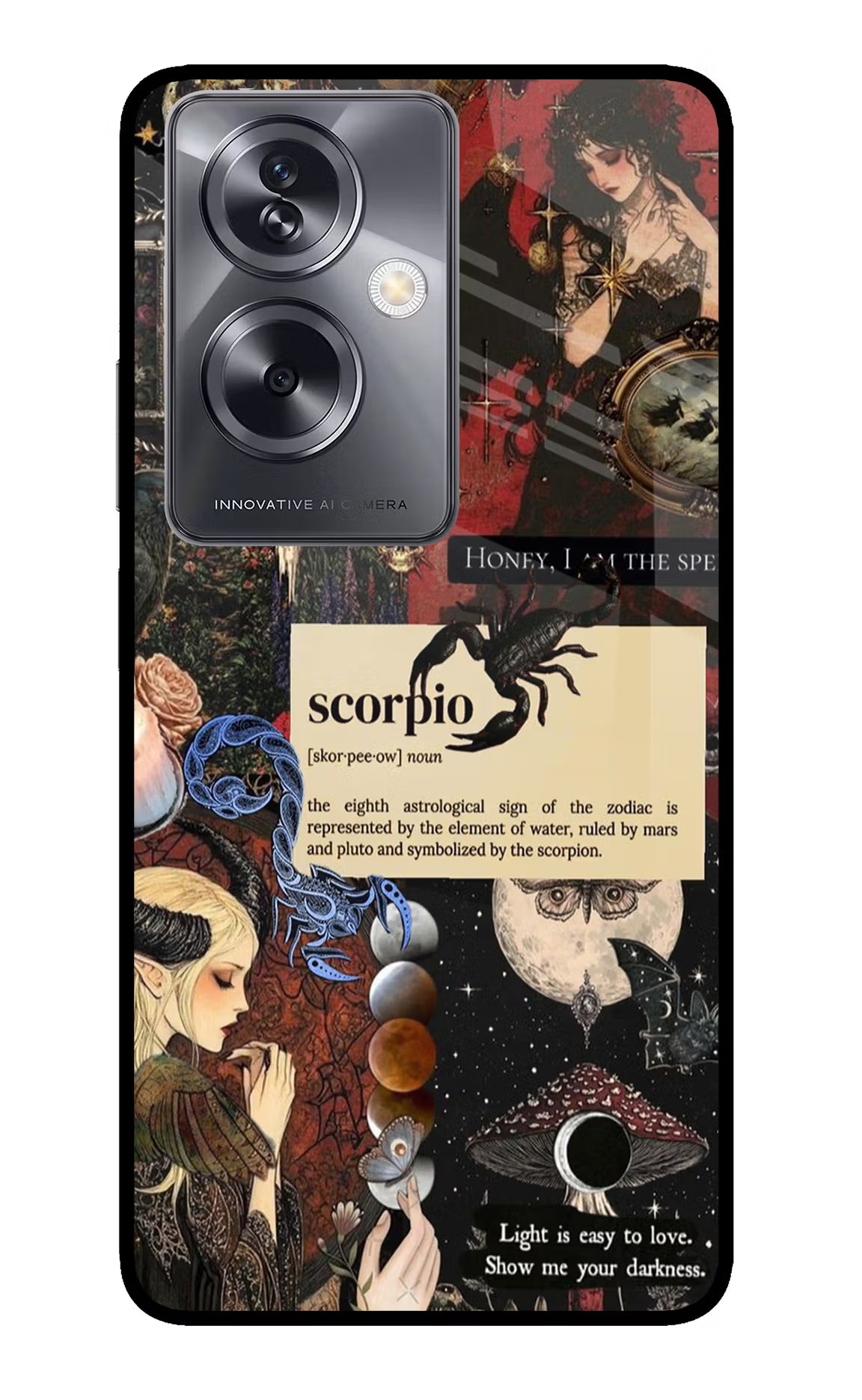 Scorpio Zodiac Oppo A79 5G Glass Case Back Cover by Casekaro