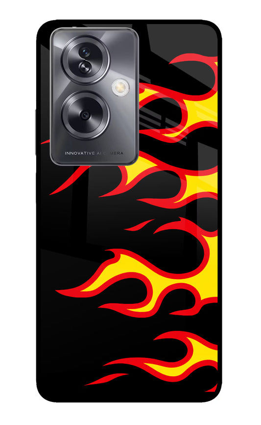 Side Sweep Flames Oppo A79 5G Glass Case
