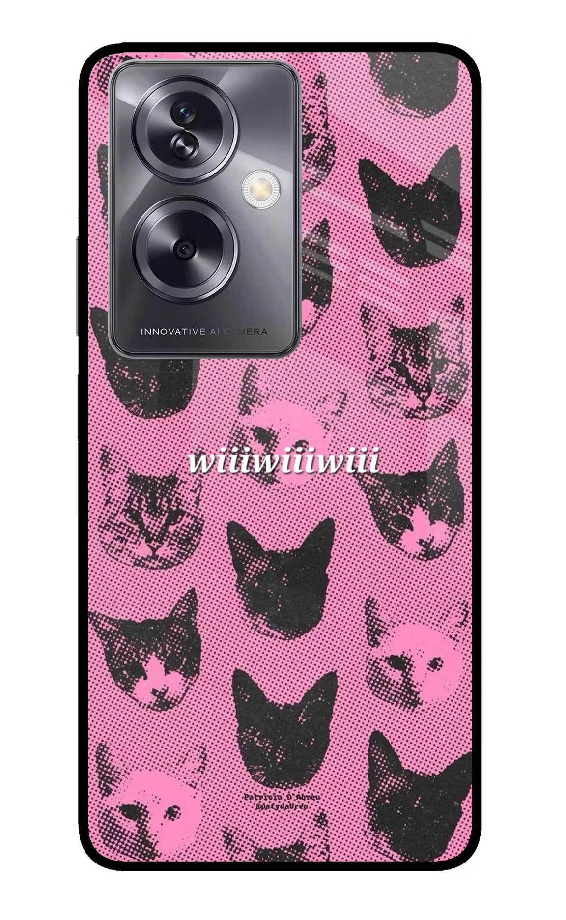 Pink Cats Oppo A79 5G Glass Case Back Cover by Casekaro