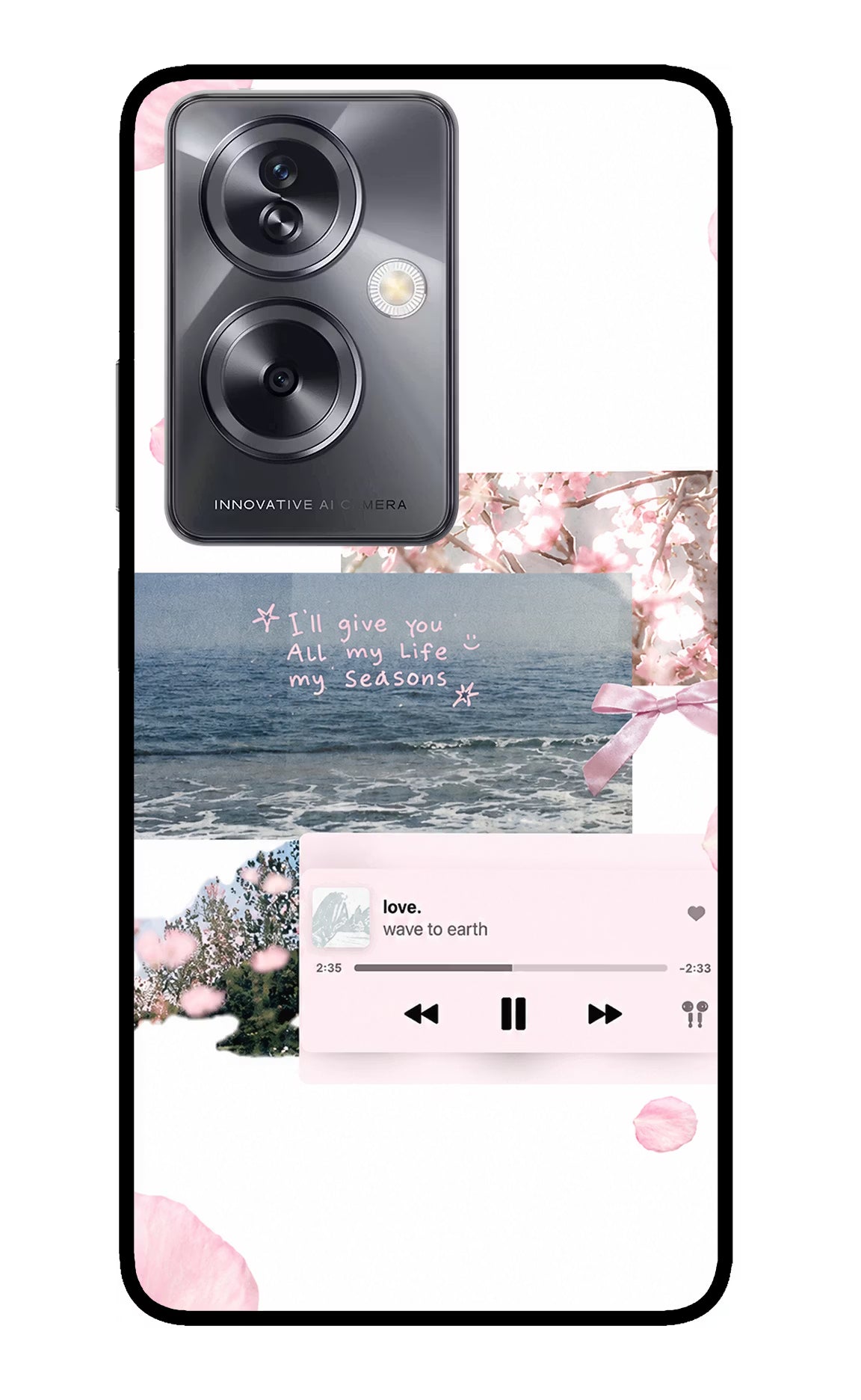 Wave to earth Oppo A79 5G Glass Case Back Cover by Casekaro