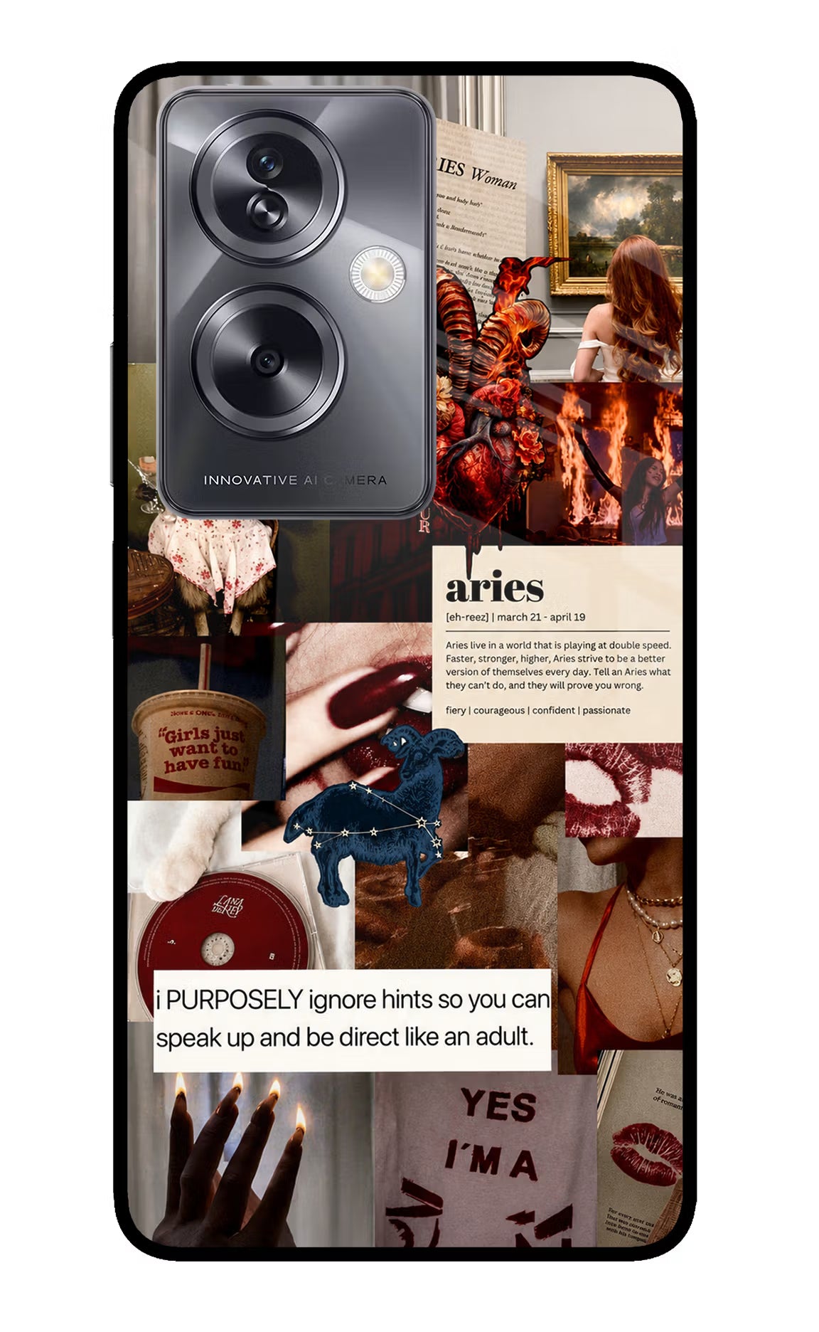 Zodiac Aries Oppo A79 5G Glass Case
