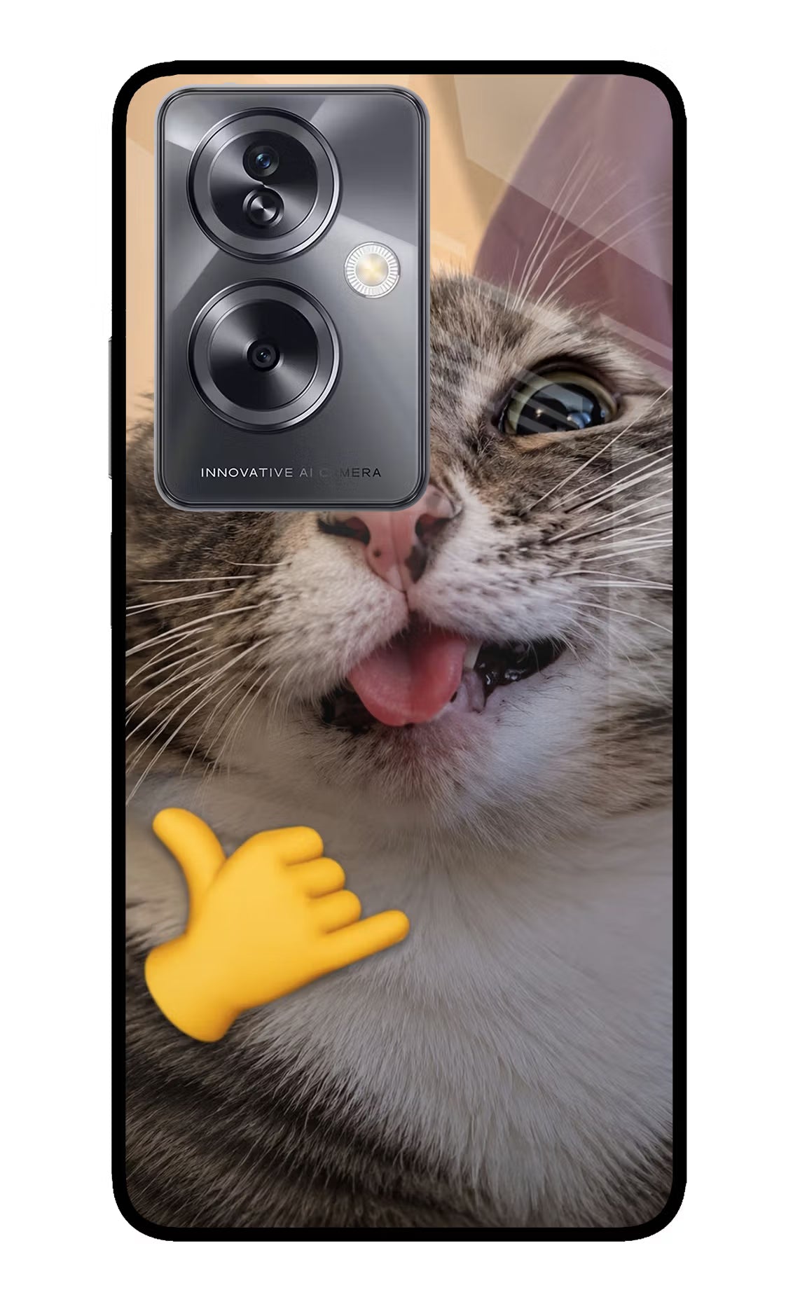 Silly Cat Call Oppo A79 5G Glass Case