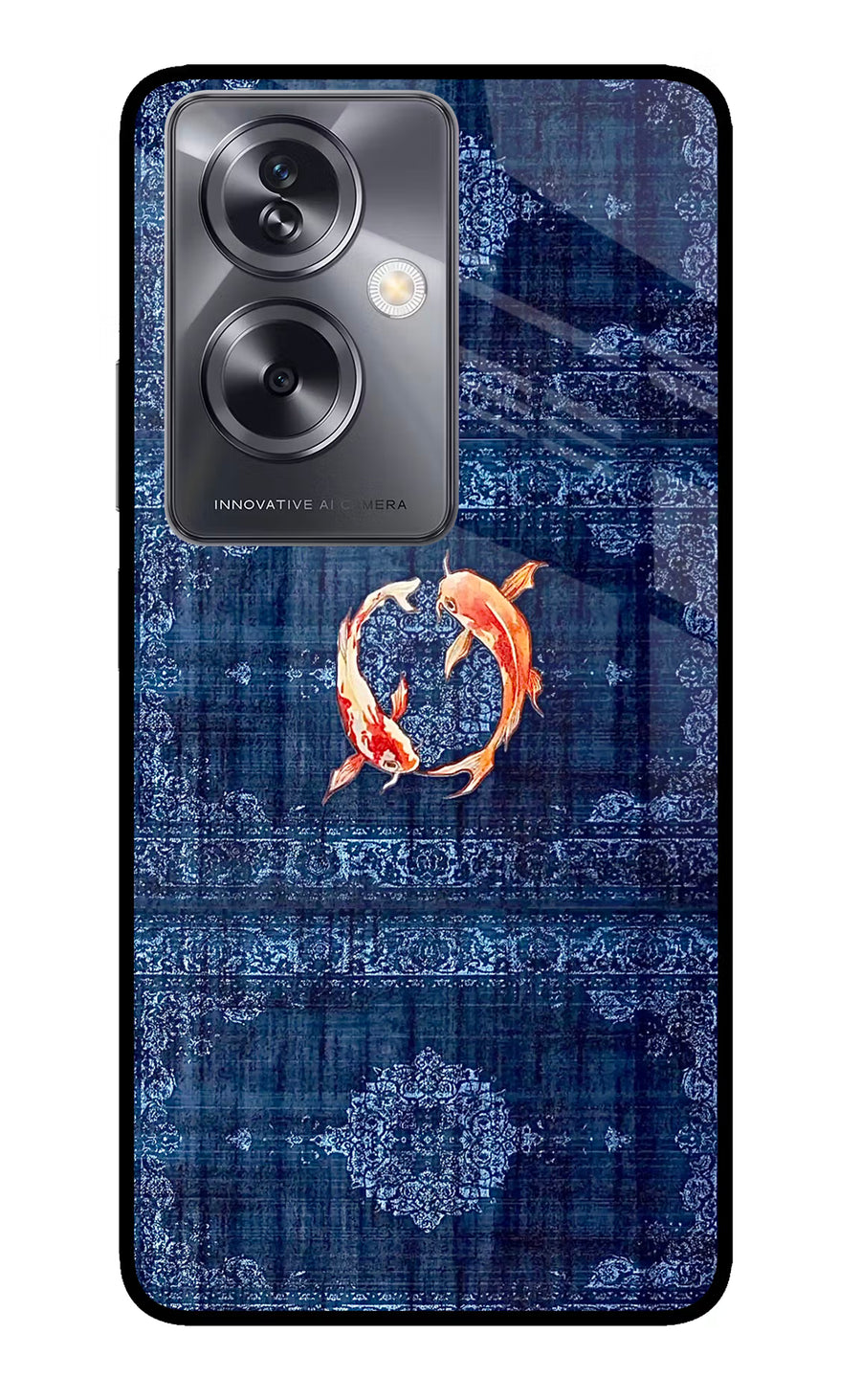 Koi Blue Oppo A79 5G Back Cover, Glass case