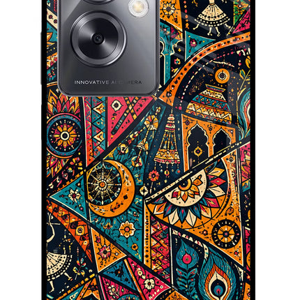 Folk Print Oppo A79 5G Glass Case