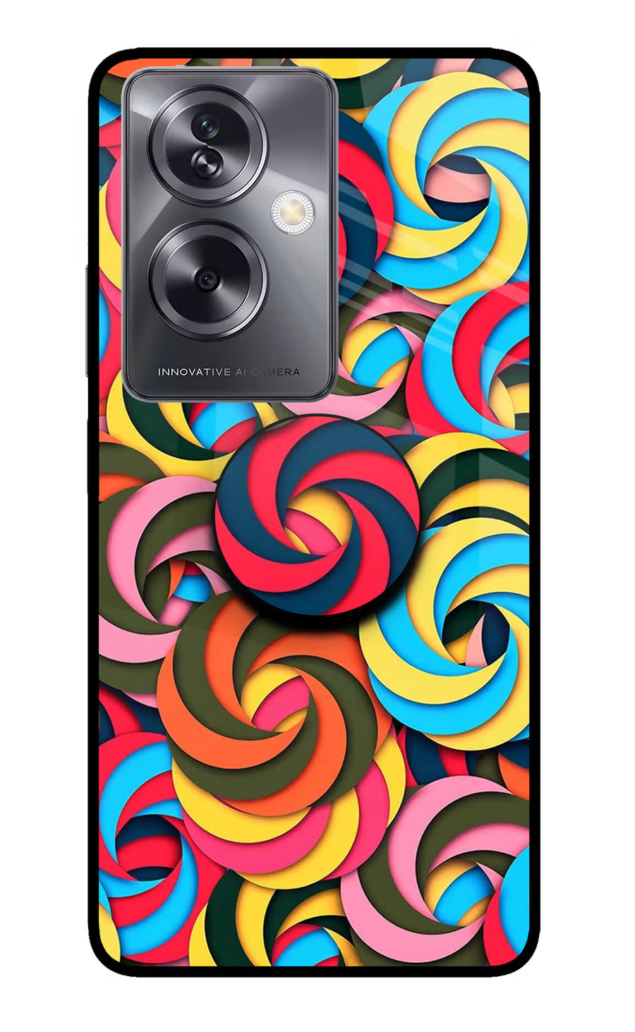 Spiral Pattern Oppo A79 5G Pop Case, Glass case